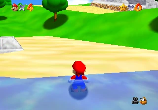 Mario in water
